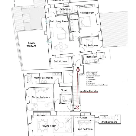 Appartement - Palazzo Signoria Luxury 1-biancone Florence